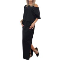 FAPIZI ♥ Women Dress ♥ Women Summer Long Evening Party Dress (XL, Black)