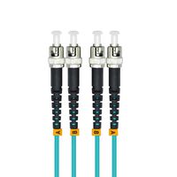 Jeirdus 200M ST to ST 10G OM3 Indoor Armored Duplex 50/125 Fiber Optic Cable Jumper Optical Patch Cord Multimode 200Meters 656ft ST-ST