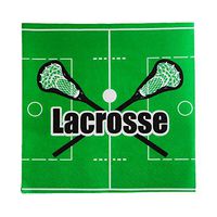Lacrosse Party Plus Black Party Napkins Supplies, 6", Multicolor