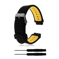ZSZCXD Soft Silicone Replacement Watch Band for Garmin Forerunner 230/235 / 220/620 / 630/735 Smart Watch (02 Black & Yellow)