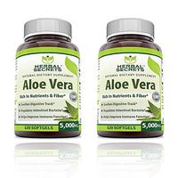 Herbal Secrets Aloe Vera Natural Dietary Supplements, 120 Softgels, 5000 Mg (Pack of 2)