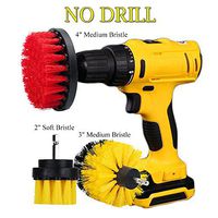HIFROM 2"+ 3"+ 4"Drill Brush - Soft Medium Power Drill Attachment Scrub Cleaning Brush Kit for Bathroom Showers Tile Grout Kitchen Pool Glass Carpets Upholstery Leather