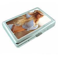 Cowgirls Pin Up Girls Country USA S6 Silver Cigarette Case Metal Wallet Id Holder King & 100's 4" X 2.75" RFID Protection