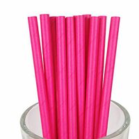 Free DHL 500 pcs Plain Deep Pink Paper Straws Bulk, Vintage Colored Disposable Solid Color Hot Pink Paper Drinking Straws for Holiday Party, Wedding, Baby Shower, Birthday, Pure Mason Jar Straws