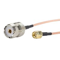SMA male to UHF SO-239 Female Connectors 2pcs 6inch/15cm/0.5ft RF Coaxial Coax Cable Adapter Assembly, Handheld Antenna Cable, Pigtail Jumper RG316 Cable Eagles(TM)