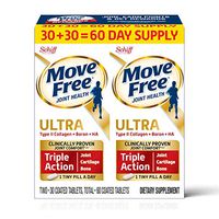 Type II Collagen, Boron & HA Ultra Triple Action Tablets, Move Free (60 count in a value pack), Joint Health Supplement With Just 1 Tiny Pill Per Day To Promote Joint, Cartilage and Bone Health