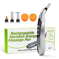 5-in-1 Acupuncture Pen, USB Rechargeable Electronic Acupuncture Pen with 5 Massage Head LED Display Meridian Energy Pulse Massage Pen, Pain Relief Therapy Pain Tools