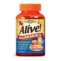 Nature's Way Alive! Children's Premium Gummy Multivitamin, Gluten Free, Made with Pectin, 90 Gummies