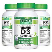 Botanic Choice Vitamin D3 Complex - Adult Daily Supplement- Delivers Essential Sunshine Vitamin Supports Healthy Bones and Teeth Promotes Immune System Health and Overall Wellness 90 Capsules