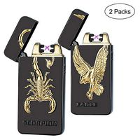Kivors USB Rechargeable Flameless Electronic Plasma Dual Pulse Arc Lighter (Scorpion + Eagle)