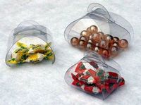 Clear Square Favor Box W/Handle 50 PCS (Medium) 2-11/16 x 1-3/4 x 2-1/4