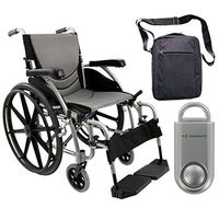 Karman S-Ergo 115 Ultra Lightweight Ergonomic Wheelchair | Seat Size 18" X 17" | Swing Away Footrest | Fixed Wheels and Mag Wheels in Silver & Free Silver Safety Alarm!!