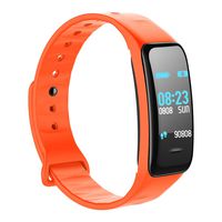 Sport Fitness Tracker BT Heart Rate Monitor Blood Presure Smart Bracelet for iPhone iOS Samsung Android for Men Women Kids-C1Plus (Orange)