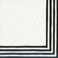 Stripe Border Black White Lunch Napkins