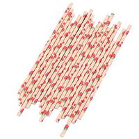 Meidexian888 Colorful Straws,25Pcs Paper Drink Gold Striped Straws Biodegradable for Home Bar Party Cocktail (E)