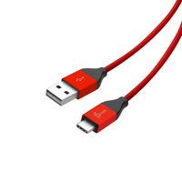 USB C Cable by j5create - 3.3ft Type C Braided Nylon Heavy Duty USB C Charging Cable | 3A Fast Charge & 480 Mbps Data Transfer Speed for Phone, Tablet, Laptop, Wall Charger (Red/Single Pack)