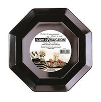 Creative Converting Form and Function Octagon Plastic Plate, Black, 10.25 Inch, 8 Count (Pack of 2)