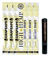 Herb Airtight Pocket Protector with Organic Grape Ape Hemp Wraps Vegan Non-GMO 5 Count DC Crafts Nation - Tiki Man