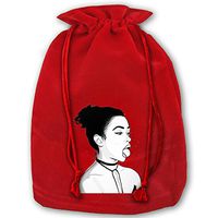 Hi Liza X Koshy Big Fabric Christmas Gift Bags Drawstring Tote 14x18 Inch Festival Present Bags Santa Claus Candie Bags