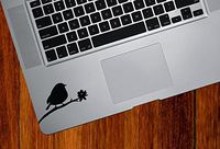 Bird on Branch - Design 3 - Trackpad / Keyboard - Vinyl Decal Copyright © Yadda-Yadda Design Co. (3"w x 1.75"h) (BLACK)
