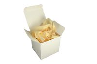 Verazui French Vanilla Pack of 100 White Favor Boxes 3x3x3 with Color Tissue Paper Sheets