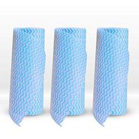 BABRIC Disposable Eco Friendly Reusable Cleaning Cloths, Paper Towel Cloth with 50 Sheets, All Purpose Cloths with Biodegradable, 3 Roll [Blue]