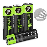 USB Rechargeable AA Batteries 1000mAh with USB Ports - High-Capacity Batteries Long-Lasting Power Recyclable Recharge Battery Cable-（4 Pack）