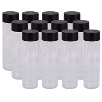 12 Pack 13.6 OZ (400 ml) Clear PET Plastic Juice Bottles with Black Lids- Plastic Smoothie Bottles Ideal for Juice, Milk and Other Beverages by ZMYBCPACK