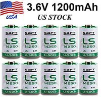 3.6V 1200mAh Lithium Replacement Battery SAFT LS14250 1/2 AA High Capacity (Pakc of 10)