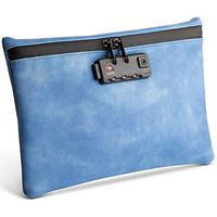 Smell Proof Bags and Container with Lock - Carbon Lined Odor Proof Locking Travel Bag - Discreet Locking Travel Bag - Case for Medication, Herbs, Spice, Perfume, Incense - PU Leather, Blue