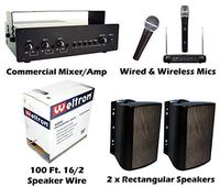 KIT Outdoor PA Sound System Bundle Baseball Field Stadium Horse Arena Easy Install Speakers (Speakers White or Black- Depends on Inventory) Baseball, Race Track Public Address Outdoor PA Sound System