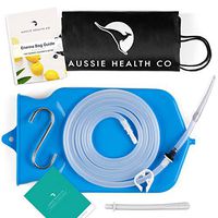 Aussie Health Co Non-Toxic Silicone Enema Bag Kit. 2 Quart. BPA & Phthalates Free. for at Home Water & Coffee Colon Cleansing. Blue Color. Includes Instruction Booklet.