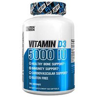 Evlution Nutrition Vitamin D3, 5000 IU High Potency, Bone and Joint Support, Heart and Immune System Health, Non-GMO and Gluten-Free, Value Size (360 Servings)