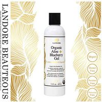 Organic Aloe Vera + Blueberry Gel with 100% Pure Aloe from FRESHLY CUT Aloe Plant (USDA CERTIFIED) No Sticky Residue 7oz 207ml