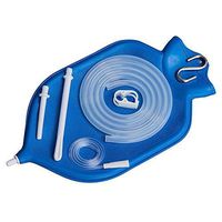 HealthAndYoga(TM) Superior Enema Bag Kit - 2 Quart Fountain (Open) Top – High Quality Silicone Hose and Fittings – Blue