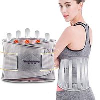 ZFF Breathable Lumbar Brace, Self-Heating Back Support Belt for Lower Back Pain Relief - with 3 Removable Pad (Size : XXL)