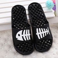 Massage Sandals Slippers Fish Bone Pattern Couple Acupoint Pedicure Foot Massage Slippers,Yellow,M