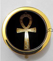 BlackKey Egyptian Ankh 3-Compartment Decorative Pocket Gift Box Case Organizer for Pill, Color 2-37