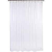 AmazerBath Plastic Shower Curtain, 72" W x 84" H EVA 8G Thick Bathroom Plastic Shower Curtains No Smell with Heavy Duty Clear Stones and 12 Grommet Holes-Clear