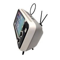 Retro TV Mobile Phone Holder Bluetooth Audio Speaker - GorNorriss Bluetooth Speaker New Wireless Bluetooth Speaker with Mobile Phone Holder Portable Wireless Speaker (Gold)