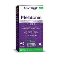 Natrol Melatonin Advanced Sleep Tablets with Vitamin B6, Helps You Fall Asleep Faster, Stay Asleep Longer, 2-Layer Controlled Release, 100% Drug-Free, 10mg, 60 Count