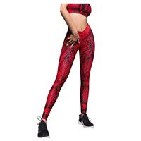 YunZyun Leggings for Women, High Waisted Yoga Pants Snake Print Tummy Control Workout Leggings for Women Running Sports (Red, L)
