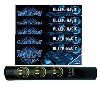 Herb Airtight Tube Pocket Protector with Juicy Jay's Black Magic 1.25 Flavored Hemp Rolling Papers 5 Count DC Crafts Nation- Happy Face