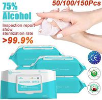 Disinfecting Wipes, 50 PCS Disposable Hand Cleaning Prep Pads, Large Wet Wipes 75% Alcohol Wipes for Family Daily Cleaning Kitchen and Bathroom