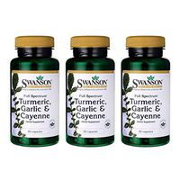 Swanson Full Spectrum Turmeric Garlic & Cayenne 60 Capsules (3 Pack)