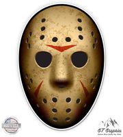 GT Graphics Hockey Horror Mask - 3" Vinyl Sticker - for Car Laptop I-Pad Phone Helmet Hard Hat - Waterproof Decal