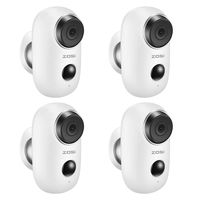 ZOSI 4PCS 100% Wire Free CCTV Camera Rechargeable Battery Powered Home Surveillance Wireless IP Camera with PIR Motion Detection, Night Vision, Indoor/Outdoor, Two Way Audio for Baby/Pet Monitor