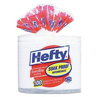Hefty Soak Proof Tableware, Foam Plates, 8 7/8 inch dia, 100/Pack