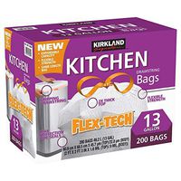 Kirkland Signature Drawstring Kitchen Trash Bags - 13 Gallon - 200 Count (.4 Pack)