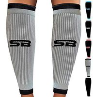 SB SOX Compression Calf Sleeves (20-30mmHg) for Men & Women - Perfect Option to Our Compression Socks - for Running, Shin Splint, Medical, Travel, Nursing, Cycling, and Leg Pain (Gray/Black, Small)